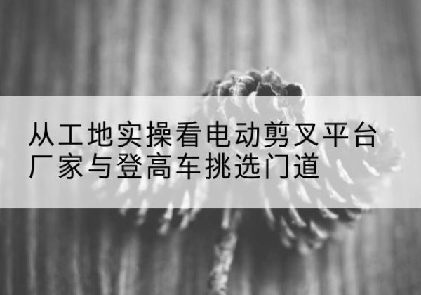 高邮电动剪叉升降平台厂家-从工地实操看电动剪叉平台厂家与登高车挑选门道