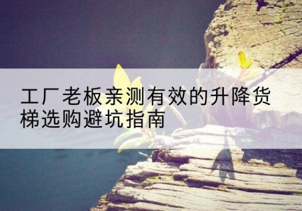 高邮升降货梯怎么选-工厂老板亲测有效的升降货梯选购避坑指南
